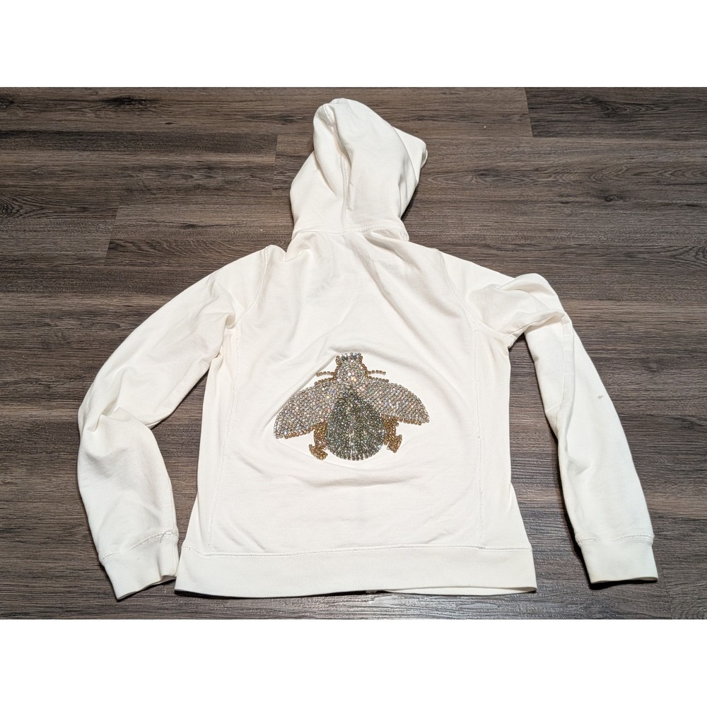 Twisted Heart Full‎ Zip Hoodie Rhinestone Bee Graphic Y2K McBling Small? READ